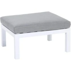 Gartenfreude Aluminium-Hocker Ambience 60 X 72 X 32 Cm Weiß-Grau