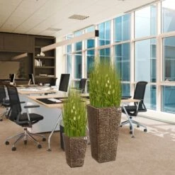 Gartenfreude Pflanzkübel Set Wasserhyaz. 38 X 38 X 77 Cm + 28 X 28 X 43 Cm Braun -Gartenwelt Günstiges Geschäft 4251083910441 4655 6