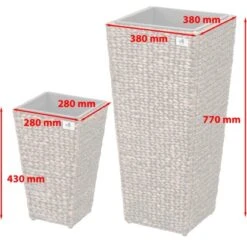 Gartenfreude Pflanzkübel Set Wasserhyaz. 38 X 38 X 77 Cm + 28 X 28 X 43 Cm Braun -Gartenwelt Günstiges Geschäft 4251083910441 4655 8