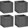 Gartenfreude Fiberglastöpfe 4 X 3-Set Anthrazit Verschiedene Größen