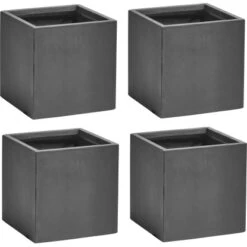 Gartenfreude Fiberglastöpfe 4 X 3-Set Anthrazit Verschiedene Größen