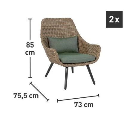 Balkonmöbel-Set Aliceville 3-teilig Polyrattan Grün-Grau 14 Balkonmöbel-Set Aliceville 3-teilig Polyrattan Grün-Grau – Bild 14