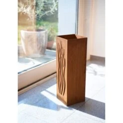 Gartenfreude FeuersäuleDesign Wellen Edelrost 16 X 16 X 50 Cm -Gartenwelt Günstiges Geschäft 753063 4655 02