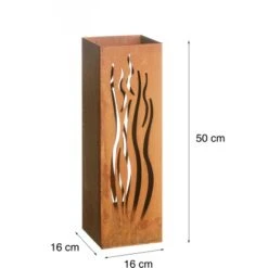 Gartenfreude FeuersäuleDesign Wellen Edelrost 16 X 16 X 50 Cm -Gartenwelt Günstiges Geschäft 753063 4655 04