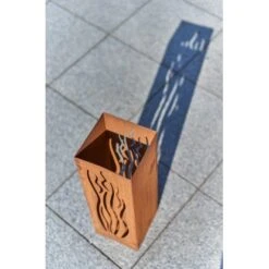 Gartenfreude FeuersäuleDesign Wellen Edelrost 16 X 16 X 50 Cm -Gartenwelt Günstiges Geschäft 753063 4655 08