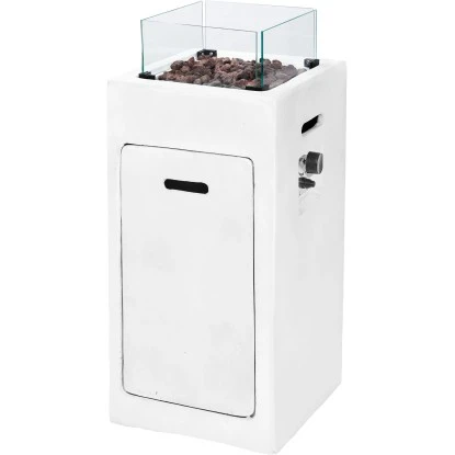 Amare Gas-Feuerstelle Für Den Außenbereich Quadratisch Weiß 2 Amare Gas-Feuerstelle Für Den Außenbereich Quadratisch Weiß – Bild 2