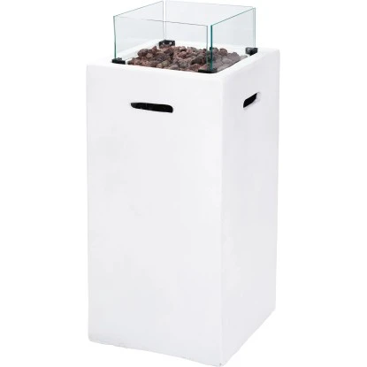 Amare Gas-Feuerstelle Für Den Außenbereich Quadratisch Weiß 12 Amare Gas-Feuerstelle Für Den Außenbereich Quadratisch Weiß – Bild 12