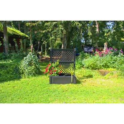 KHW Pflanzkasten Groß Mit Spalier 2-tlg. Anthrazit 140 Cm X 100 Cm X 43 Cm 1 KHW Pflanzkasten Groß Mit Spalier 2-tlg. Anthrazit 140 Cm X 100 Cm X 43 Cm