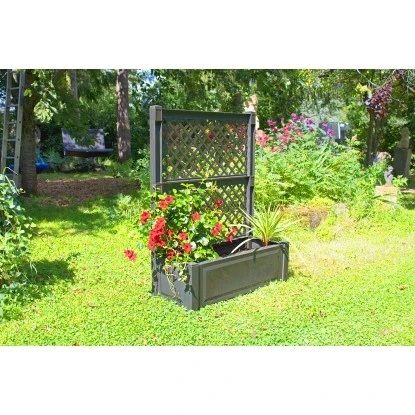 KHW Pflanzkasten Groß Mit Spalier 2-tlg. Anthrazit 140 Cm X 100 Cm X 43 Cm 2 KHW Pflanzkasten Groß Mit Spalier 2-tlg. Anthrazit 140 Cm X 100 Cm X 43 Cm – Bild 2