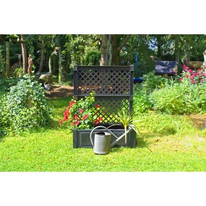 KHW Pflanzkasten Groß Mit Spalier 2-tlg. Anthrazit 140 Cm X 100 Cm X 43 Cm 4 KHW Pflanzkasten Groß Mit Spalier 2-tlg. Anthrazit 140 Cm X 100 Cm X 43 Cm – Bild 4