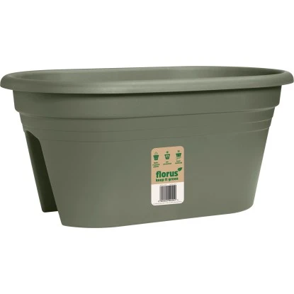 Florus Geländertopf Mediterran 2-fach 50 Cm X 30 Cm X 22,5 Cm Olivengrün 2 Florus Geländertopf Mediterran 2-fach 50 Cm X 30 Cm X 22,5 Cm Olivengrün – Bild 2