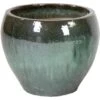 M Collections Pflanztopf Belly Falling Glazed 38 Cm X 38 Cm Moss Grün