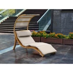 Axi Sonnenliege Salina Mit Dach Holz Beige -Gartenwelt Günstiges Geschäft 8720365060915 1737 IA 02